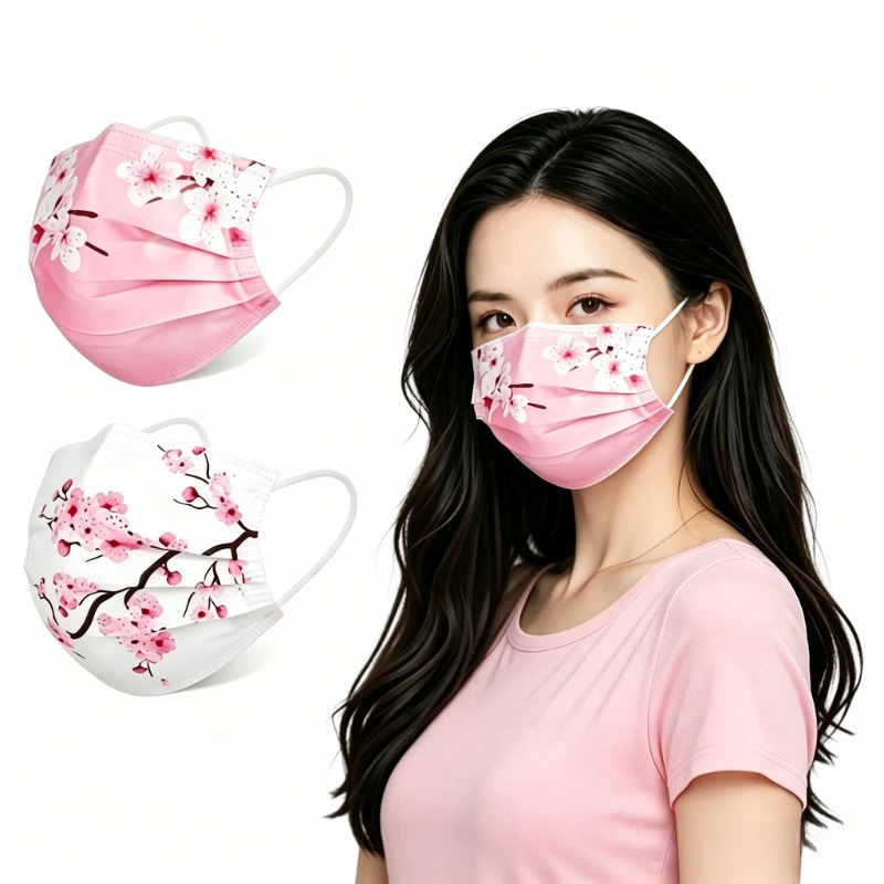 Cloth Face Mask Washable - 10pcs Floral Star Print Face Masks