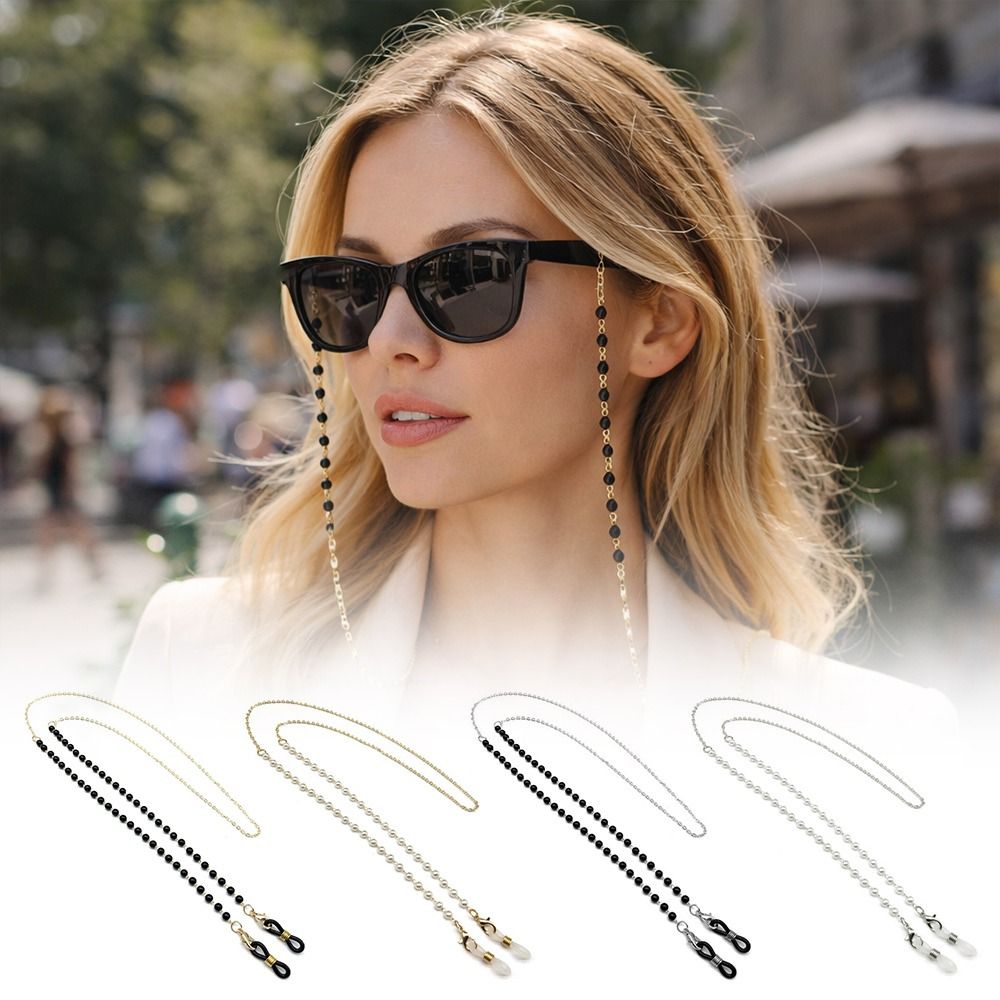 Mask Chain Holder - Fashion Flower Beads Eyeglass Holder Anti