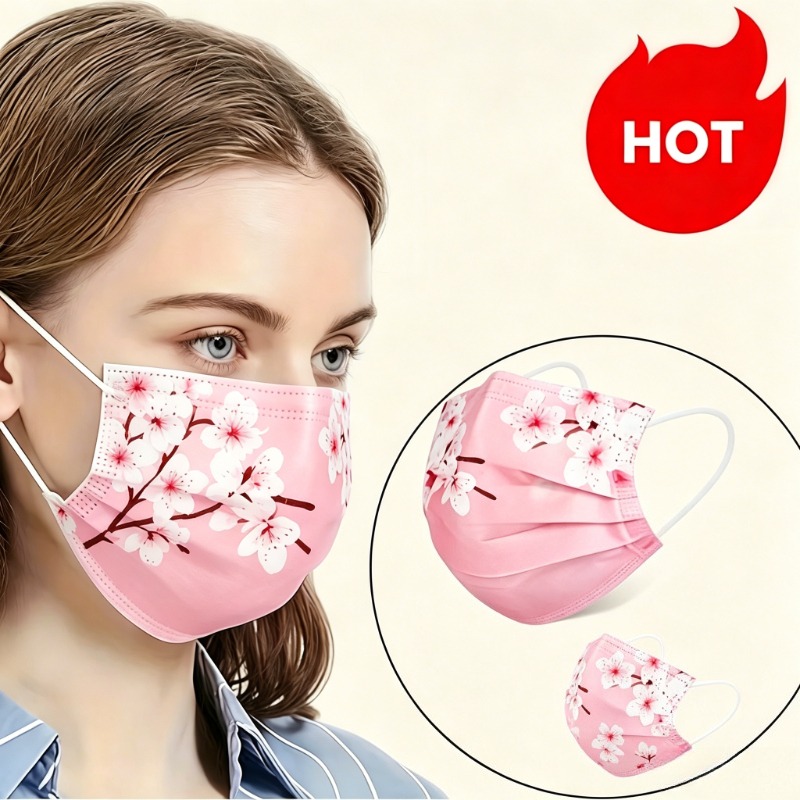 10pcs Floral Star Print Face M - Cloth Face Mask Washable 评论和价格