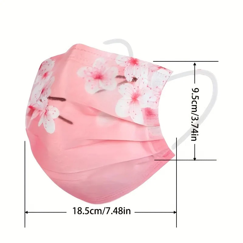 10pcs Floral Star Print Face M - Cloth Face Mask Washable 评论和价格