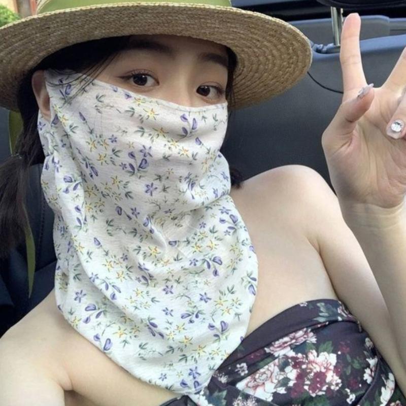 ●Flowers Summer Sunscreen Mask - Kids Face Mask 评论和价格